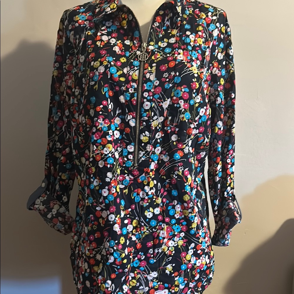 Tommy Hilfiger Multicolor Floral Zip-Up Blouse